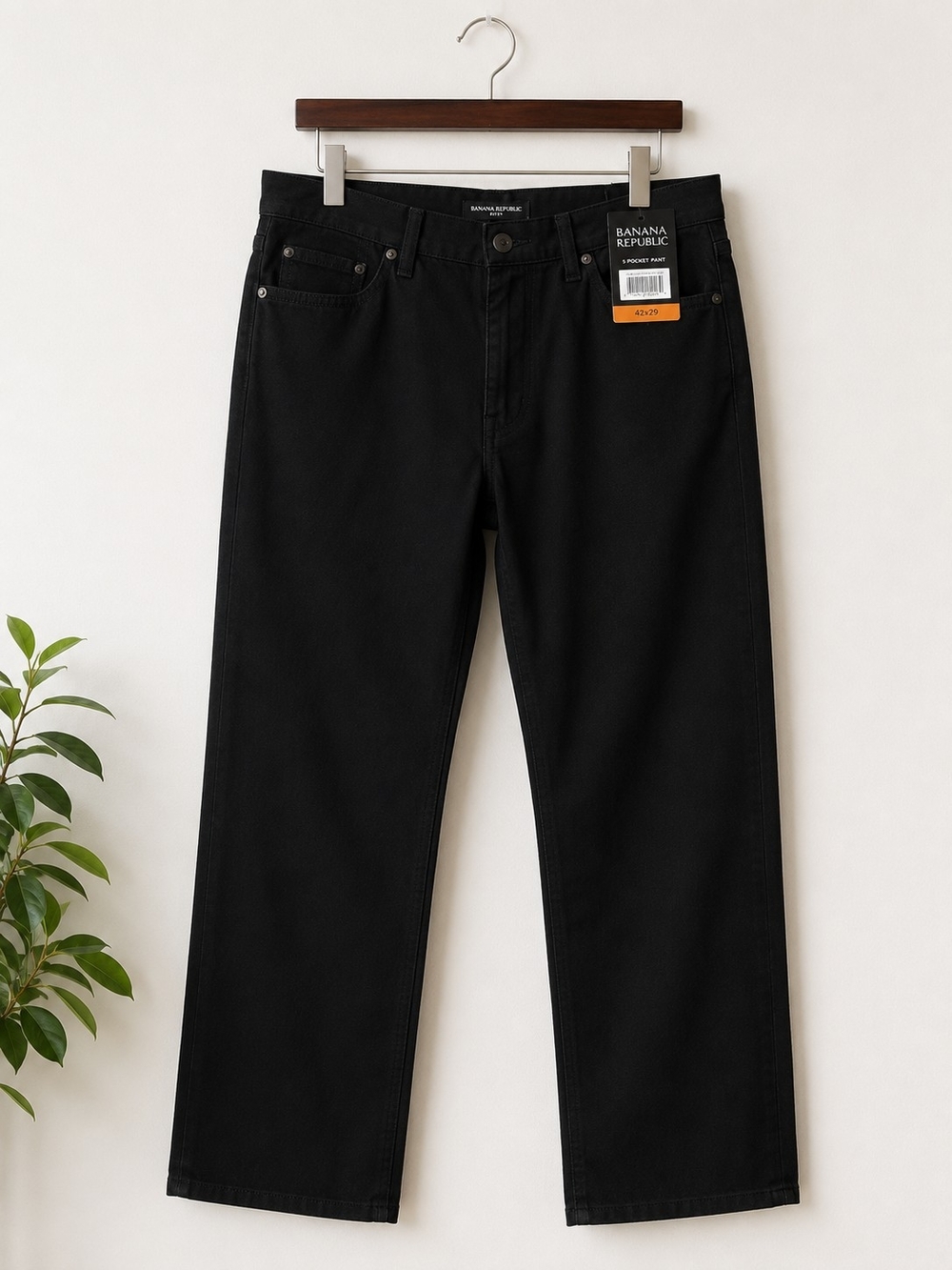 NWT Banana Republic Men’s Black 5 Pocket Stretch Pants 42x29